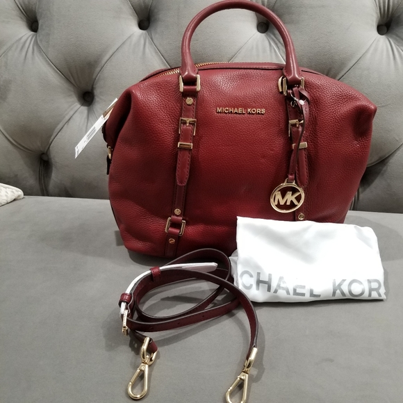 NWT Michael Kors Bedford Legacy Brandy MD Conv Satchel Leather - Picture 7 of 11